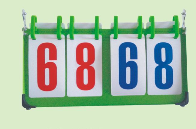 scoreboard used for all kinds of competition in Green plastic strip（X-004)