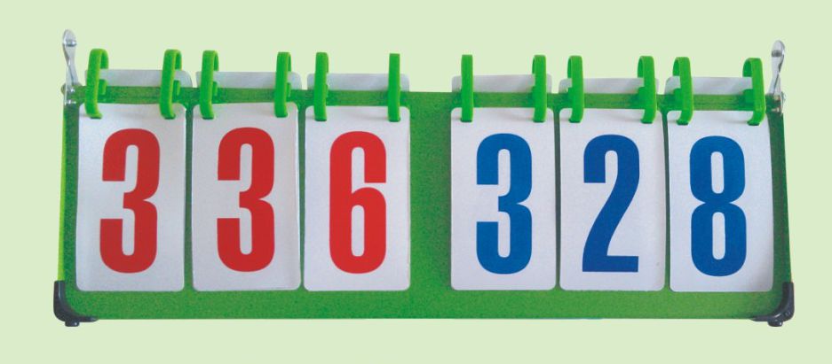 scoreboard used for all kinds of competition in Green plastic strip（X-006)